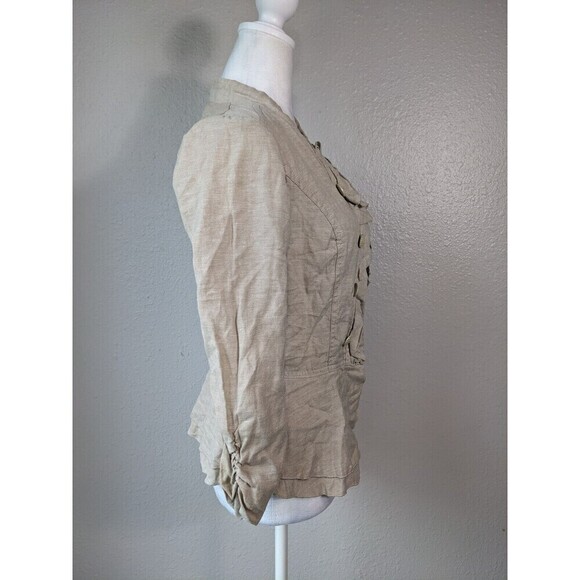 Maurices Jacket Womens Size Small Linen Blend Floral Lace - Picture 2 of 10